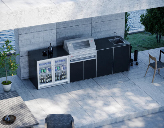 FrescoPro Augusta Outdoor Kitchen With 7000P 4 Burner BBQ - Granite / ACP Doors - Nuovo Luxury - Outdoor Kitchen