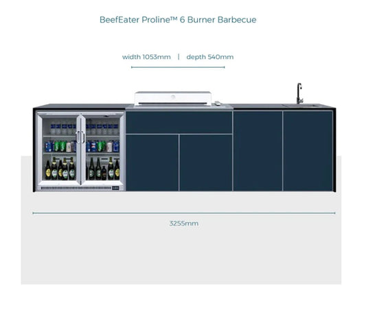 FrescoPro Boronia Outdoor Kitchen With 7000P 4 Burner BBQ - Dekton Top / Dekton Doors - Nuovo Luxury - Outdoor Kitchen