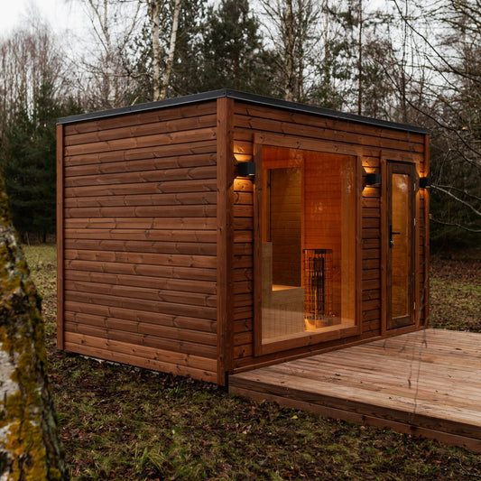 Halo Saunas Fort Soleil 4 to 6 Person Traditional Sauna - Nuovo Luxury - Outdoor Sauna