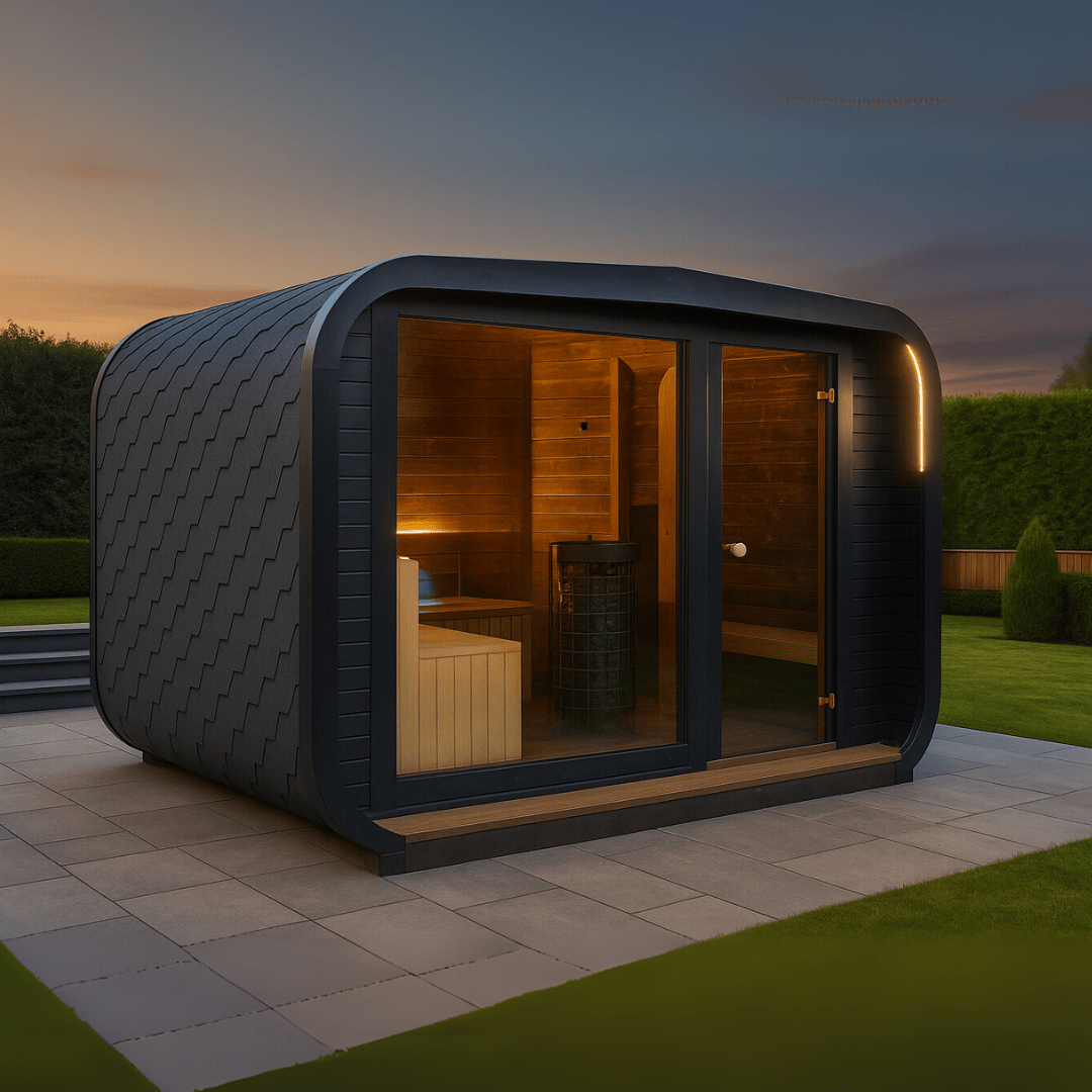 The Sanctuary thermowood outdoor sauna with PAROC insulation, exterior