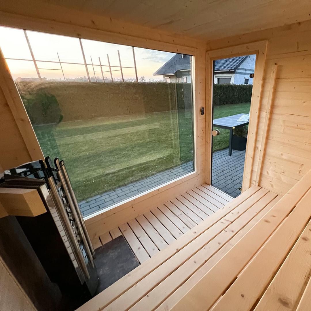 Halo Saunas Zen Box 2.2m x 2.2m Traditional Sauna - Nuovo Luxury - Outdoor Sauna
