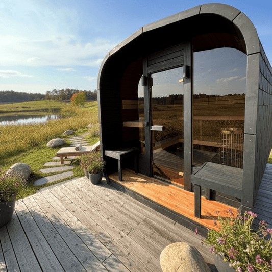 Heat Quad Traditional Outdoor Finnish 5 Person Sauna - Nuovo Luxury - Outdoor Sauna