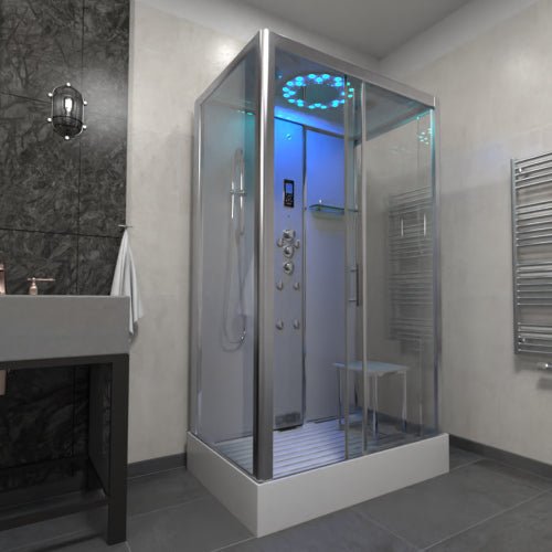 Insignia Platinum Steam Shower 1150x850mm - Chrome Frame - Nuovo Luxury - Steam Shower Bath