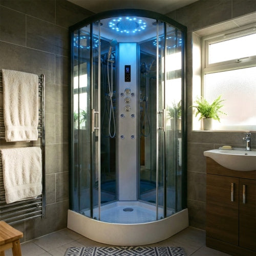Platinum Shower Cabin 900x900mm - Black Frame / Clear Glass