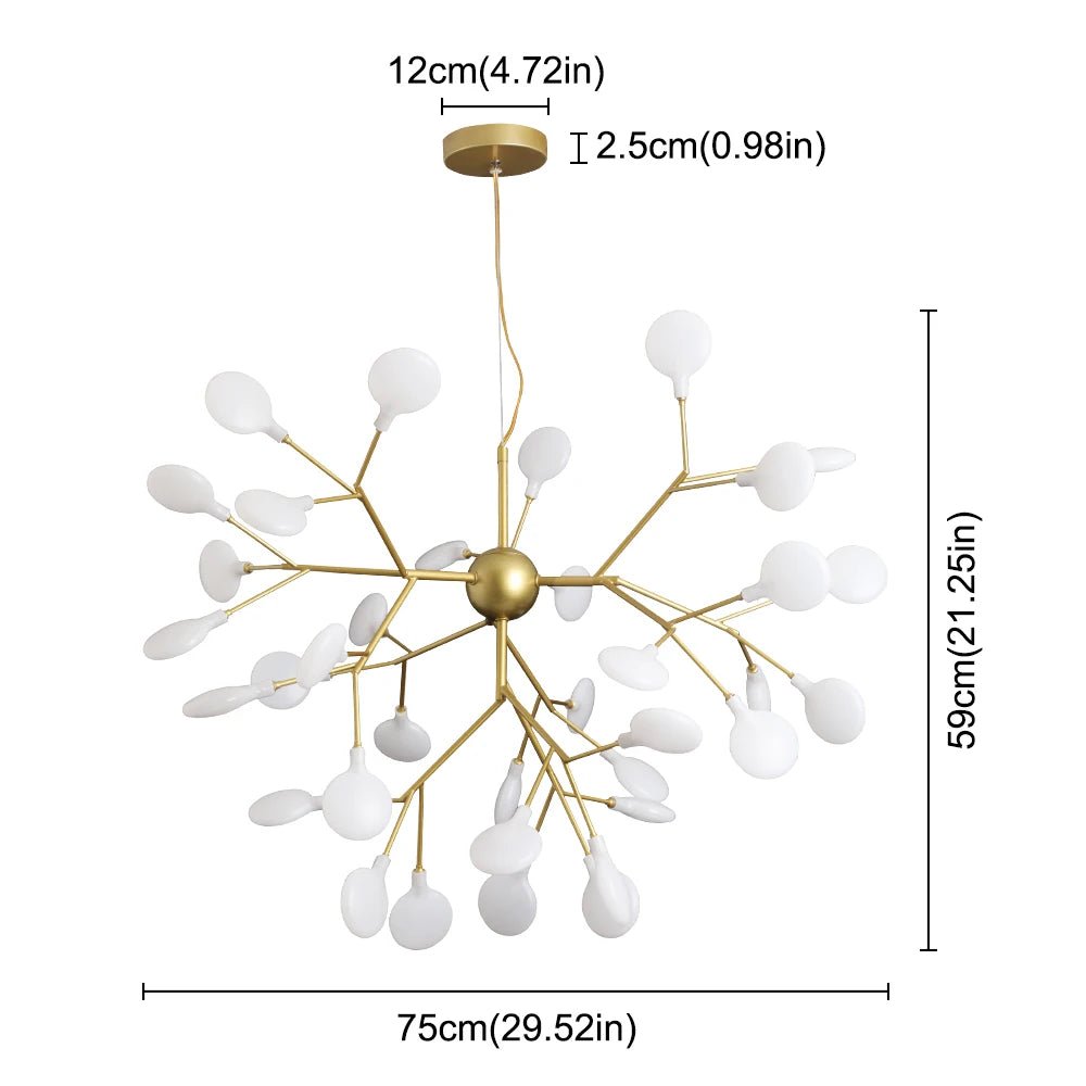 Nordic Firefly LED Chandelier – Modern Gold Ceiling Pendant Light - Nuovo Luxury -
