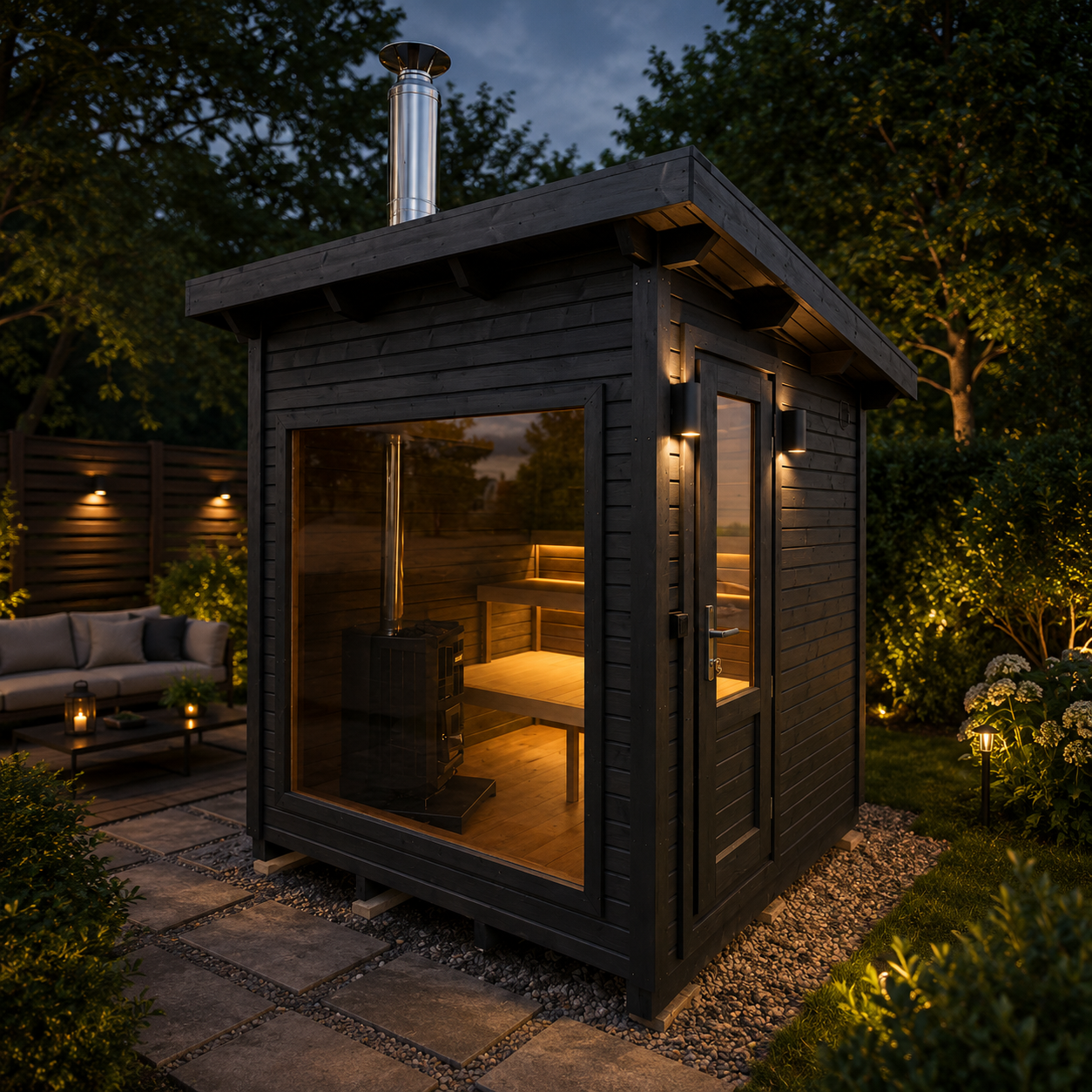 2m Box Sauna — 4-Person Outdoor Garden Sauna