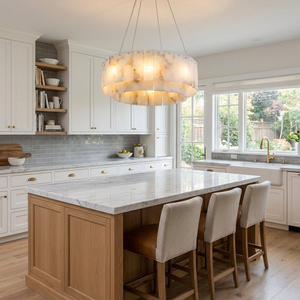 The Seville Alabaster Stone Chandelier – Tiered & Linear Series - Nuovo Luxury - Lighting