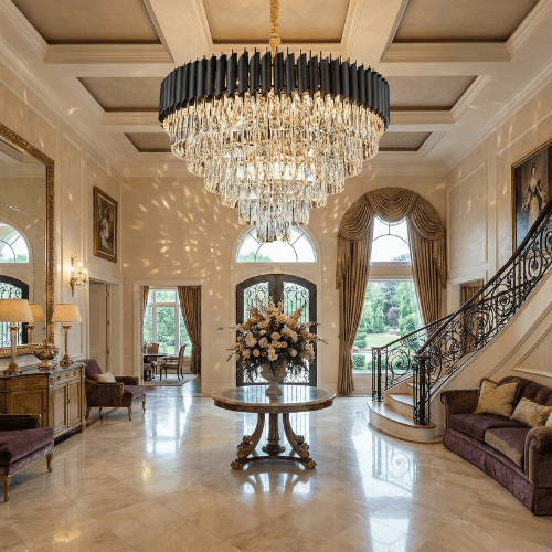 Vienna Luxe Crystal Chandelier ā Black & Gold Edition (60cm / 75cm) - Nuovo Luxury - Chandeller