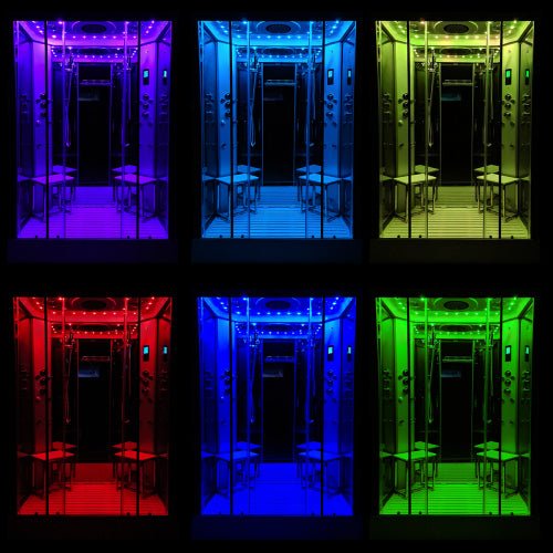 Insignia Platinum Chrome Framed Rectangular Twin Steam Shower Cabin 1400 x 900 - Nuovo Luxury - Steam Shower