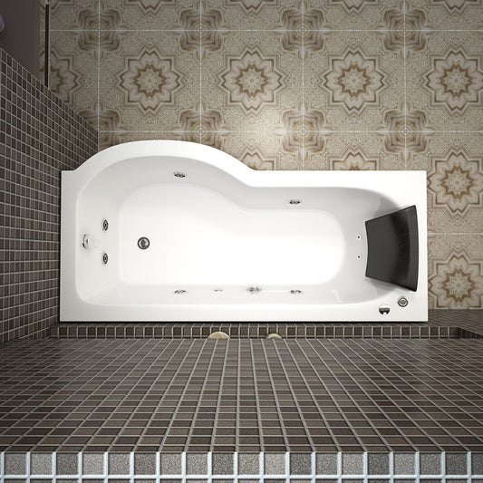 Milan Whirlpool P Shape Bath - Nuovo Luxury - Whirlpool Bathtub