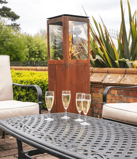 Qube Corten Steel Pellet Patio Heater - Nuovo Luxury - Pellet Heater