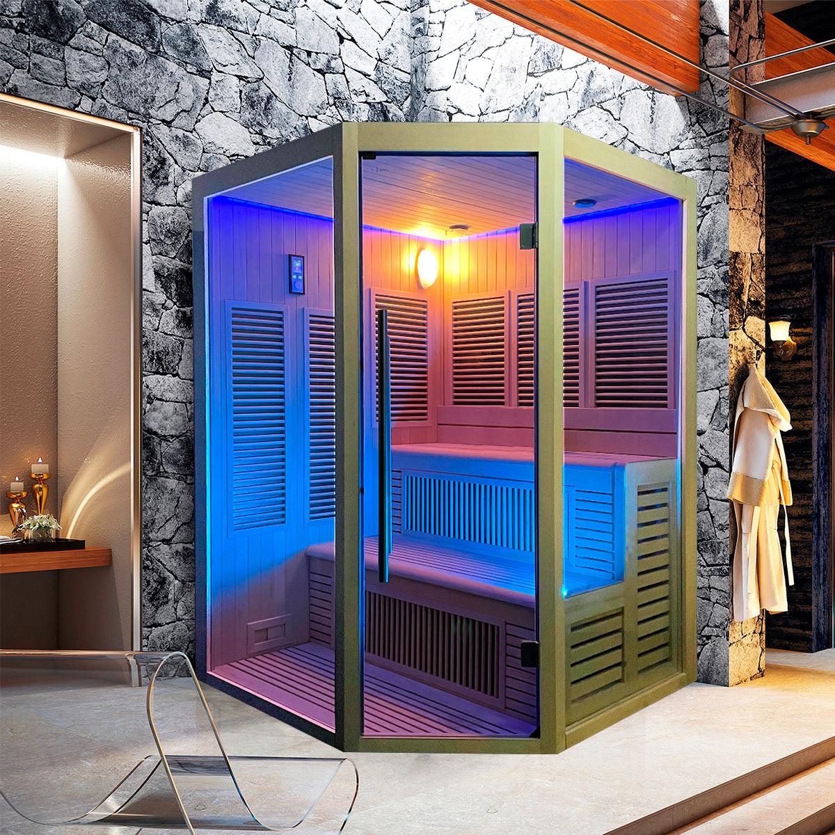 3 Person Indoor Infrared Saunas - Nuovo Luxury