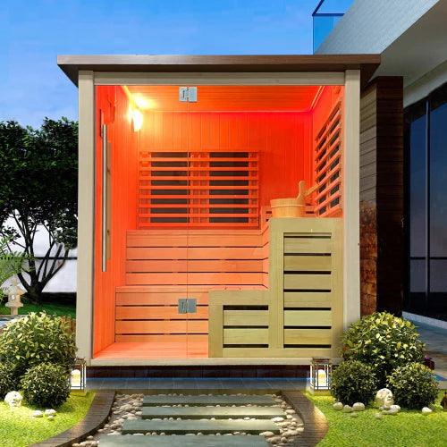 4 Person Outdoor Infrared Sauna - Nuovo Luxury