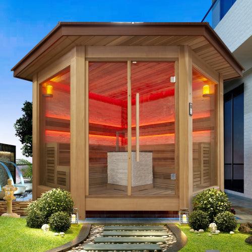 6 Person Outdoor Traditional Sauna - Nuovo Luxury