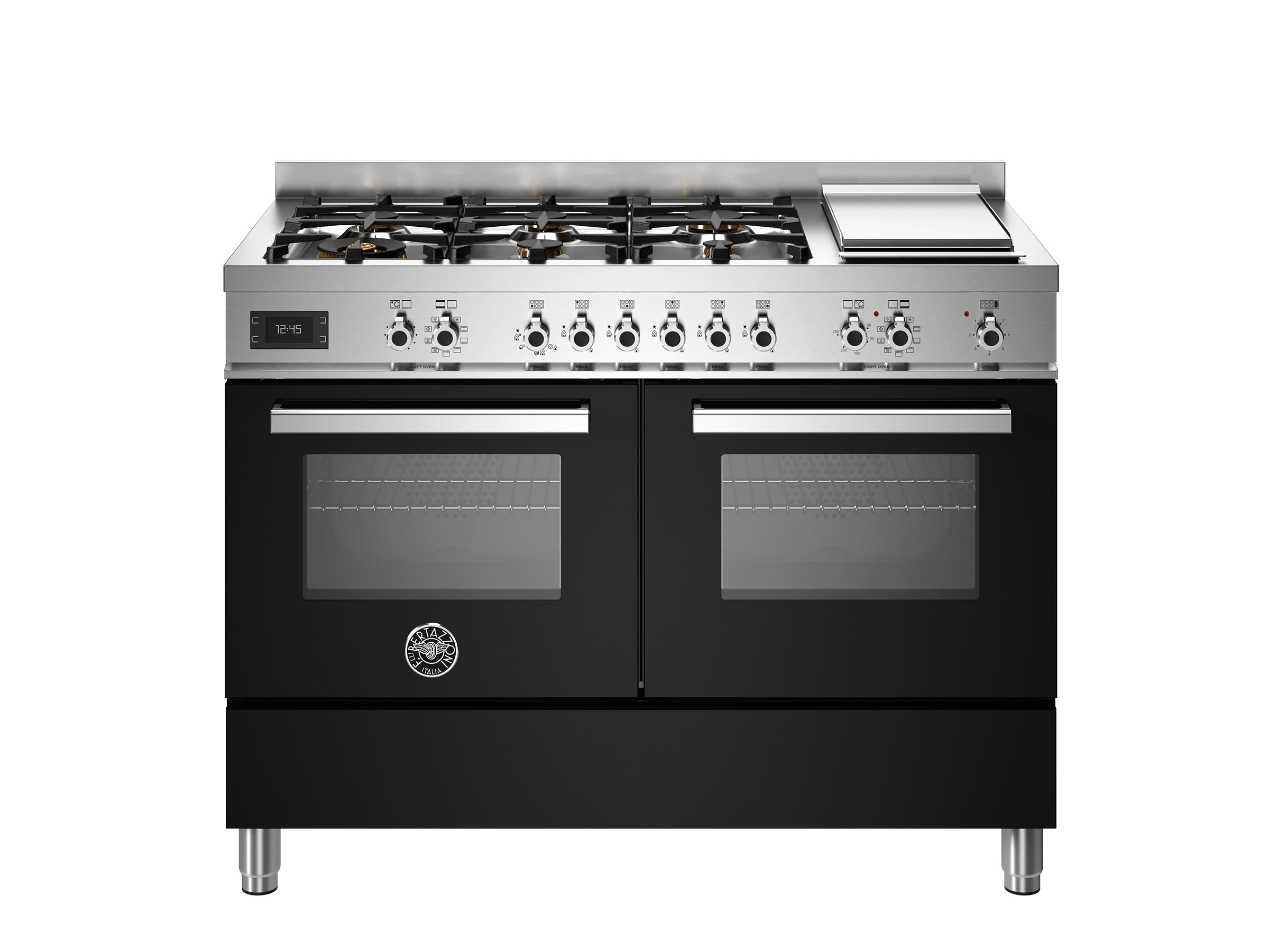 Bertazzoni Professional 120cm Range Cooker Twin Dual Fuel Black - Nuovo Luxury