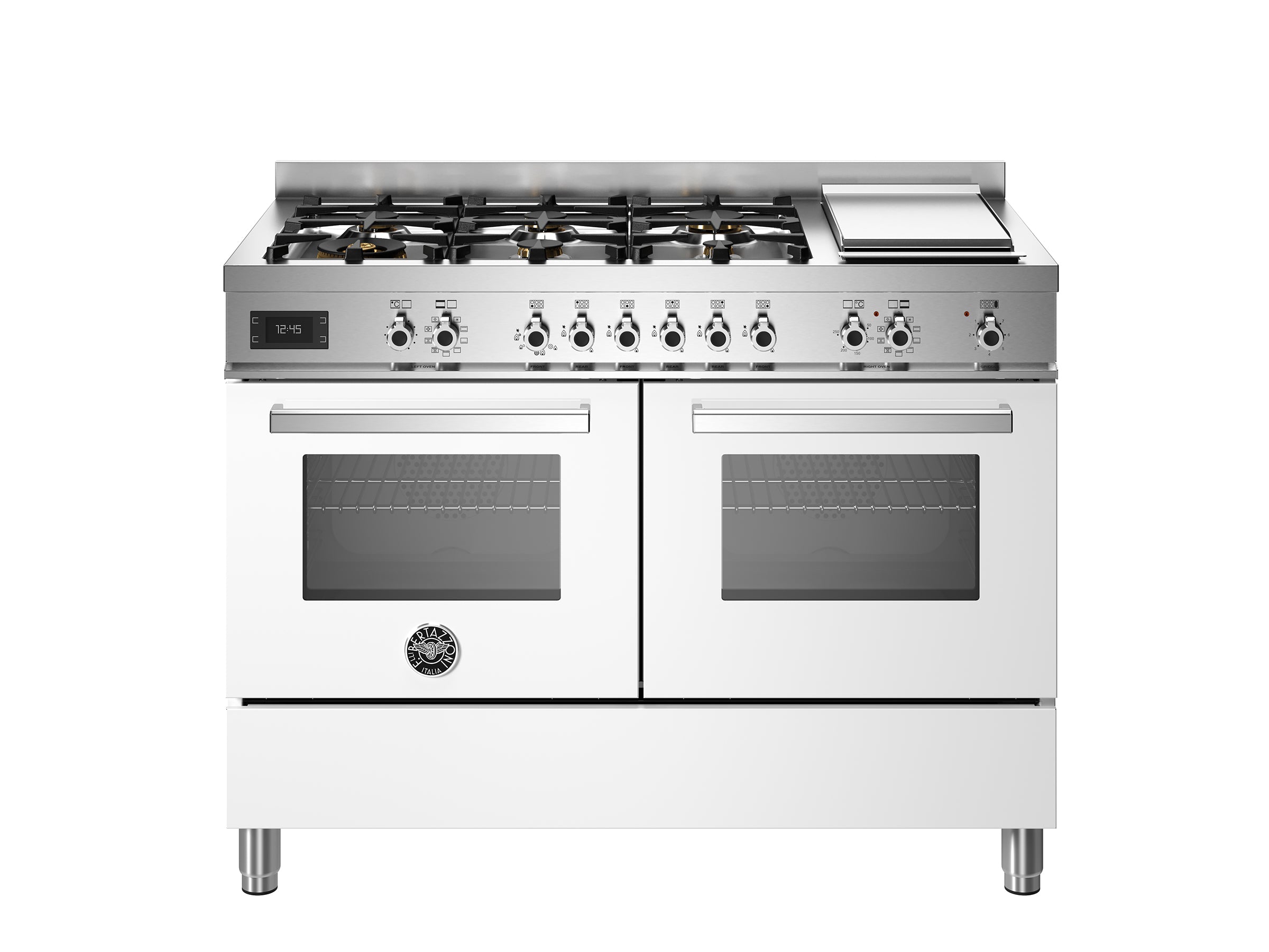 Bertazzoni Professional 120cm Range Cooker Twin Dual Fuel White - Nuovo Luxury