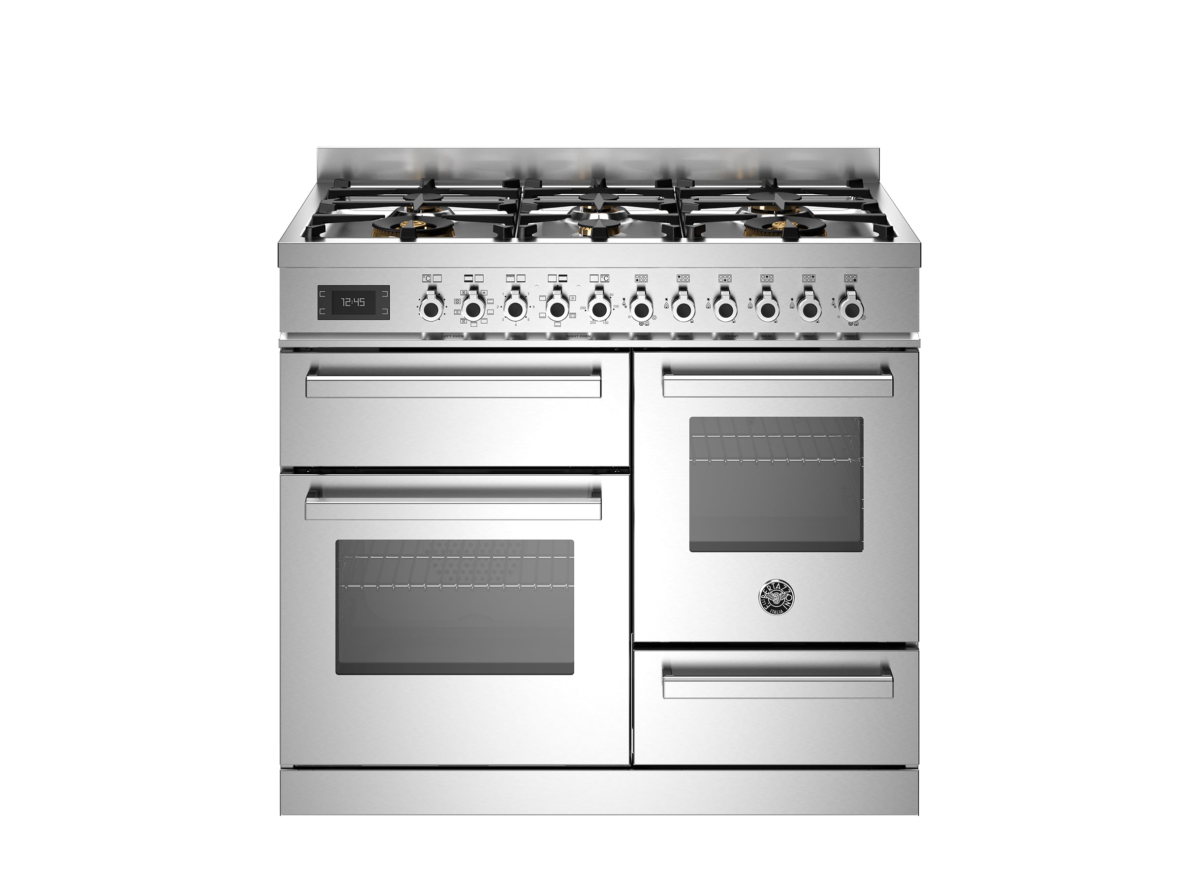 Bertazzoni Professional 100cm Range Cooker XG Oven Dual Fuel Stainless Steel - Nuovo Luxury