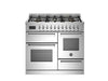 Bertazzoni Professional 100cm Range Cooker XG Oven Dual Fuel Stainless Steel - Nuovo Luxury