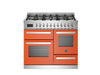 Bertazzoni Professional 100cm Range Cooker XG Oven Dual Fuel Orange - Nuovo Luxury
