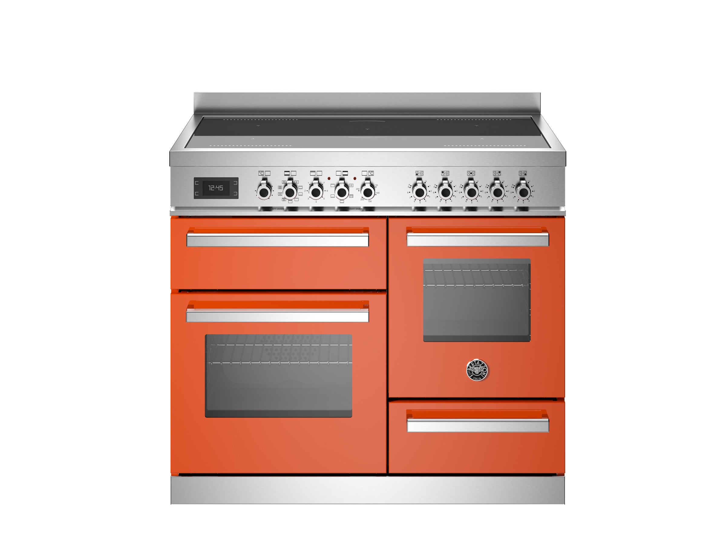 Bertazzoni Professional Series 100cm Range Cooker XG Oven Induction Gloss Orange - Nuovo Luxury