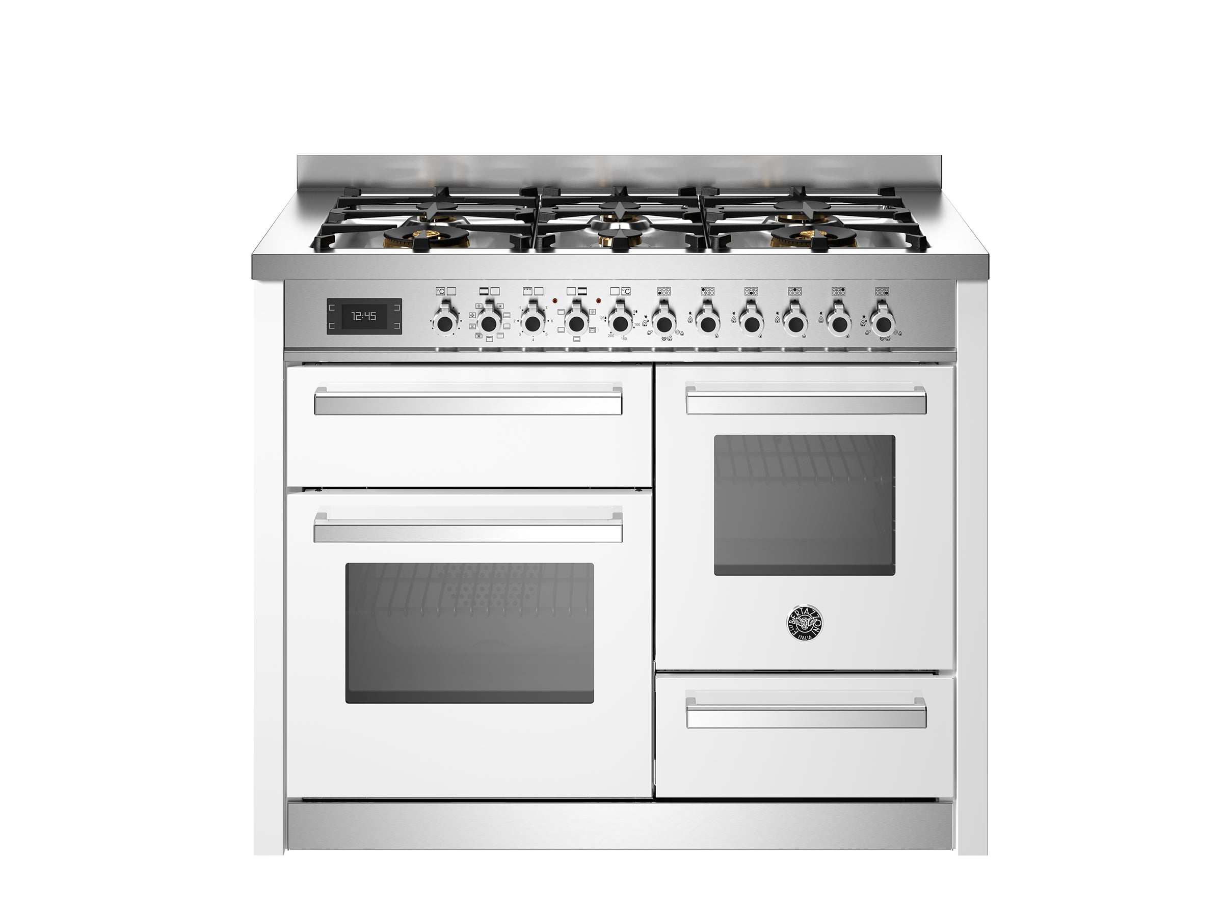 Bertazzoni Professional 110cm Range Cooker XG Oven Dual Fuel Gloss White - Nuovo Luxury