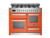 Bertazzoni Professional 110cm Range Cooker XG Oven Dual Fuel Gloss Orange - Nuovo Luxury