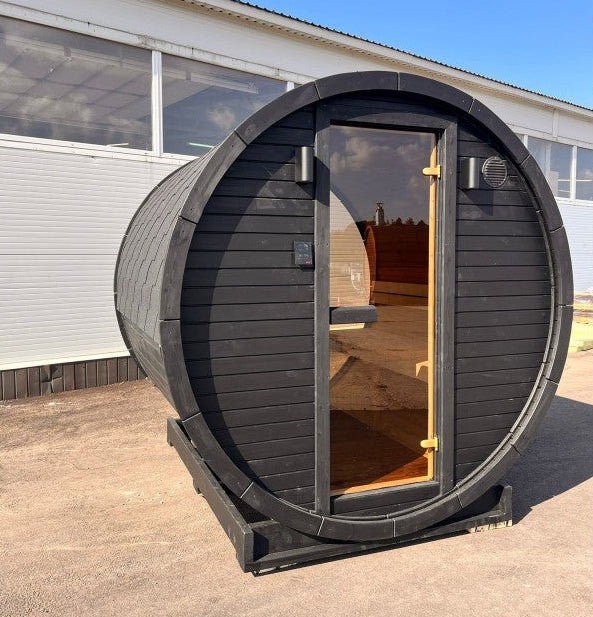 Atlas 2m Barrel Sauna - finished installation