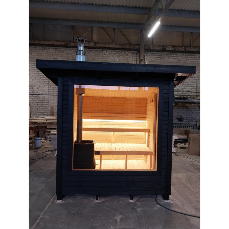 Nuovo Luxury 2m Box Sauna - side view