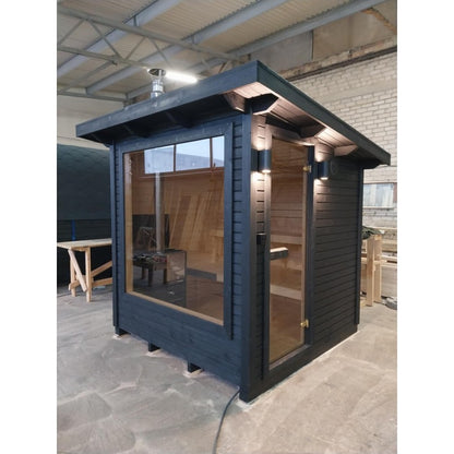 Nuovo Luxury 2m Box Sauna - garden setting