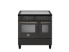 Bertazzoni Professional 90cm Range Cooker Twin Oven Electric Induction Carbonio - Nuovo Luxury
