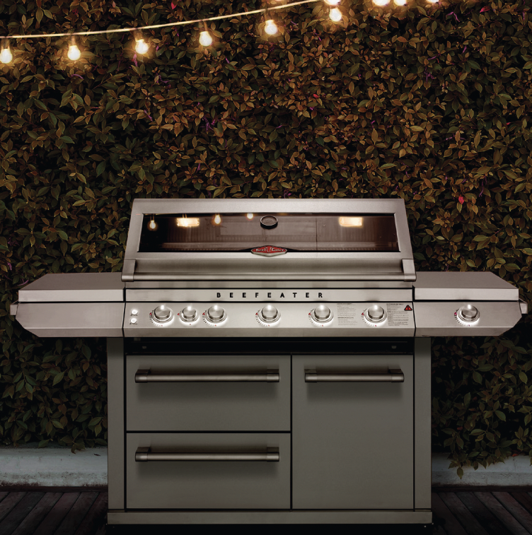 BeefEater 7000 Series Premium 5 Burner BBQ & Side Burner & Trolley - Nuovo Luxury
