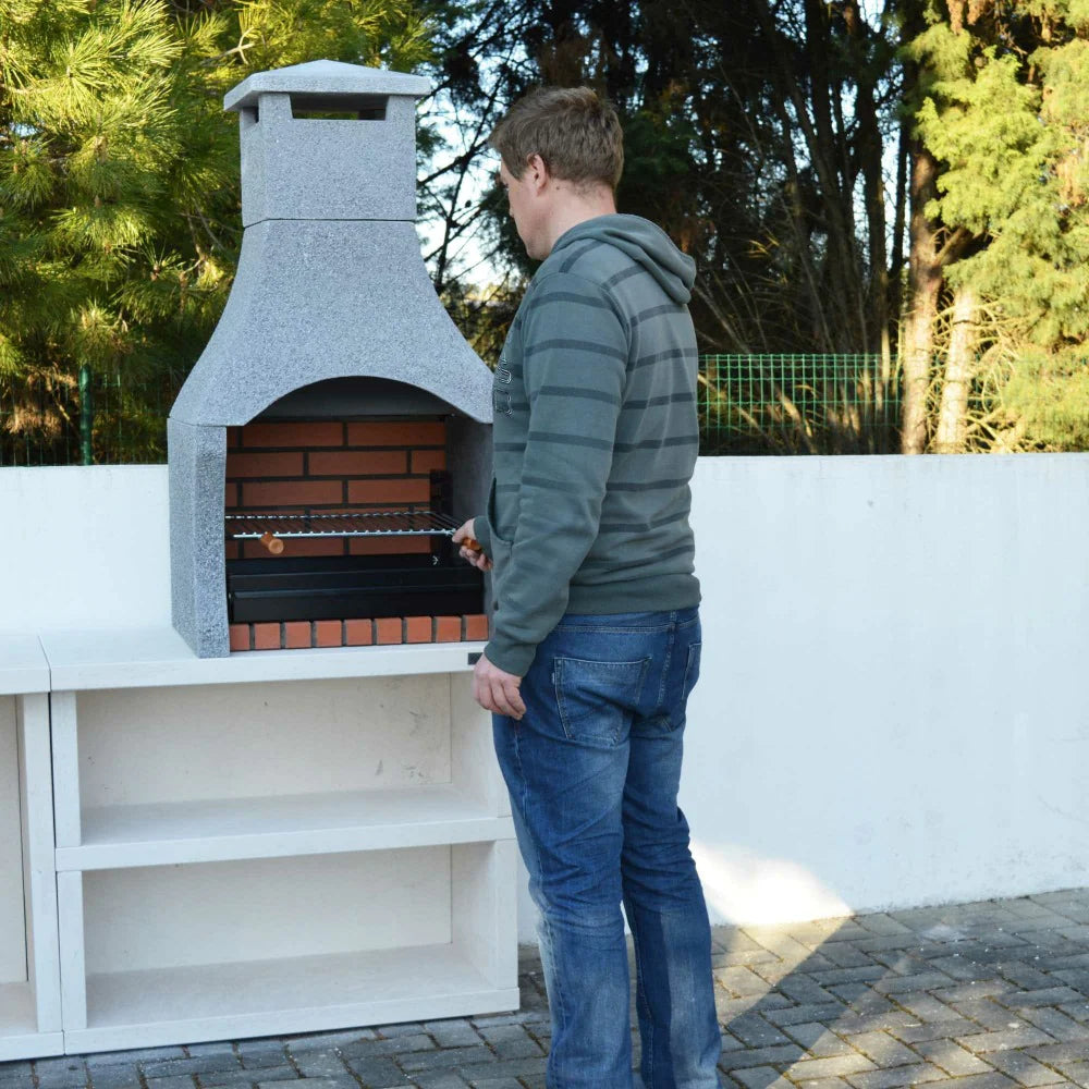 XclusiveDecor Firenze Charcoal Barbecue Grill with Side Table - Nuovo Luxury