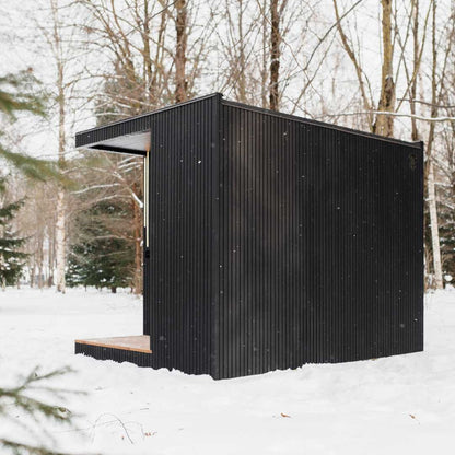 EBON sauna interior with LED lighting to the rear supports