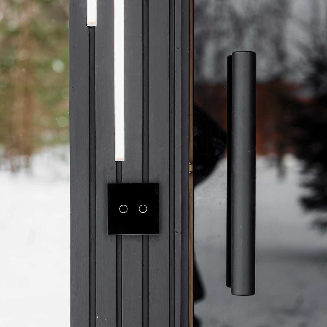 EBON sauna exterior LED lighting detail