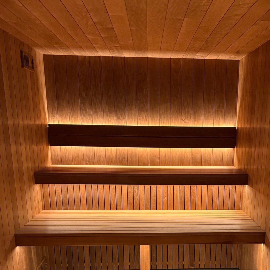EBON outdoor sauna with shower, alternative exterior angle