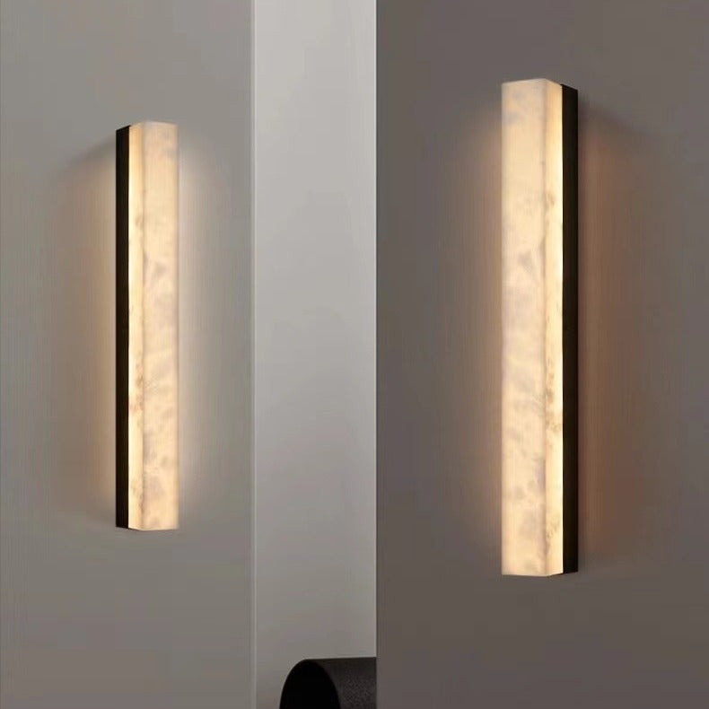 Striscia alabaster strip sconce warm glow interior