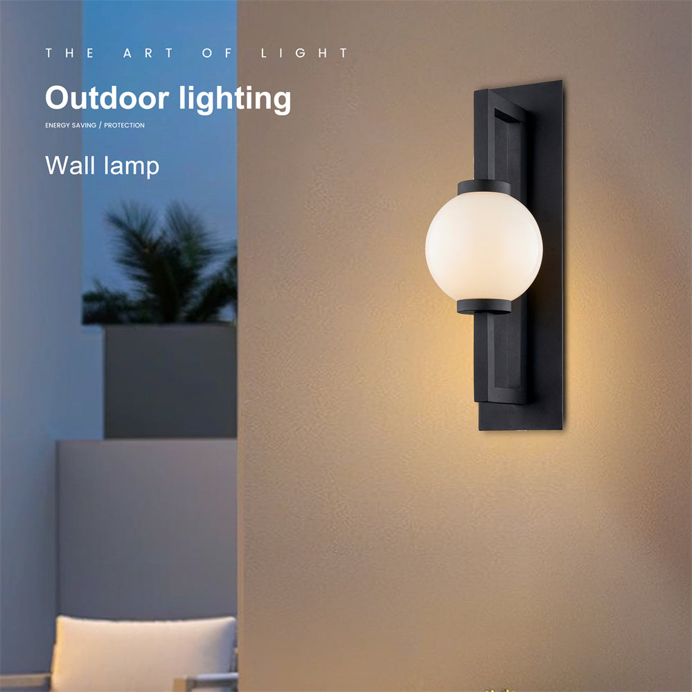 Sand black aluminium outdoor wall light close up detail