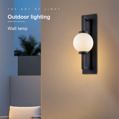 Sand black aluminium outdoor wall light close up detail