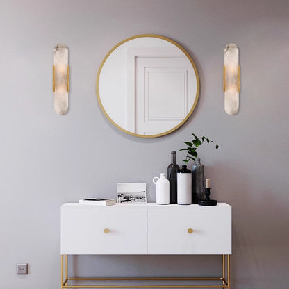 Stone wall light translucent alabaster detail