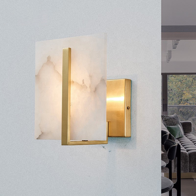 Natural alabaster sconce neutral white glow
