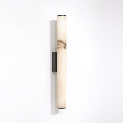 Recessed linear LED wall light copper finish natural stone