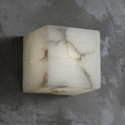 Cubo alabaster square wall sconce corridor