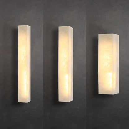 Linear stone wall light product view copper frame