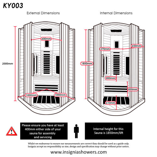 Home Infrared Sauna KY003 - 1000mm x 1000mm