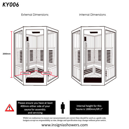 Home Infrared Sauna KY006 - 1300mm x 1300mm