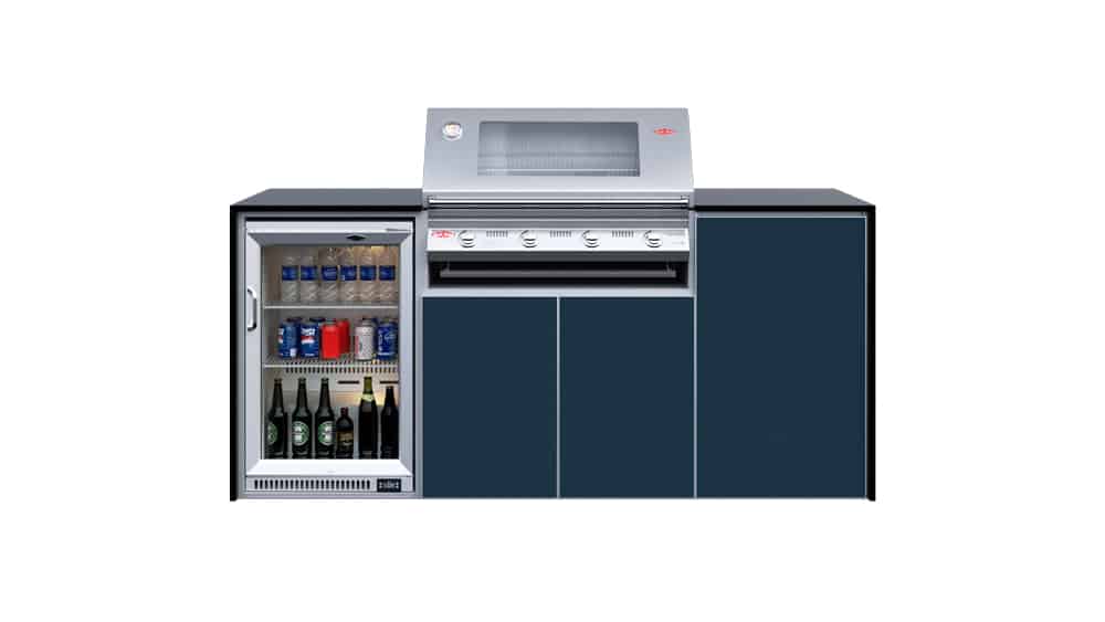 FrescoPro Canberra Outdoor Kitchen with Pro Line 6 Burner Barbeque- Granite / ACP Doors - Nuovo Luxury