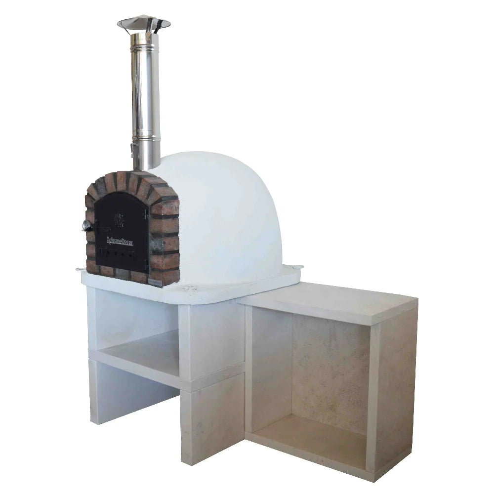 XclusiveDecor Premier Wood Fired Pizza Oven with Stand and Side Table - Nuovo Luxury