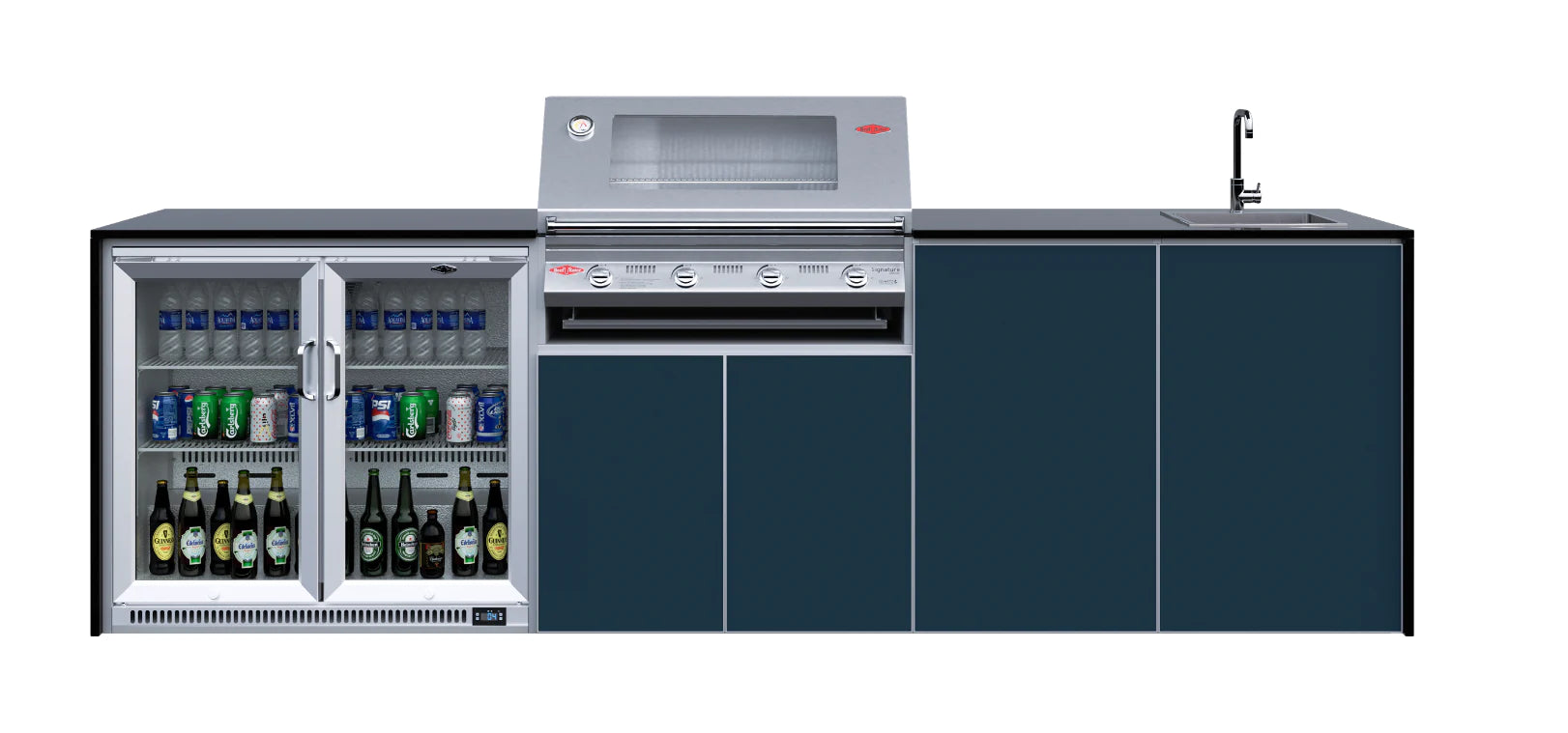 FrescoPro Augusta Outdoor Kitchen With 7000P 4 Burner BBQ - Granite / ACP Doors - Nuovo Luxury
