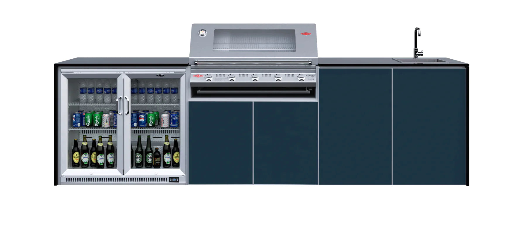 FrescoPro Augusta Outdoor Kitchen With 7000P 5 Burner BBQ - Dekton Top / ACP Doors - Nuovo Luxury