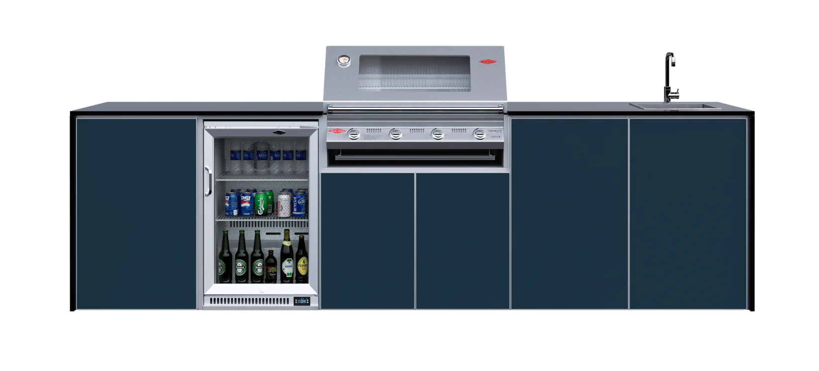 FrescoPro Boronia Outdoor Kitchen With 7000P 4 Burner BBQ - Granite Top / ACP Doors - Nuovo Luxury